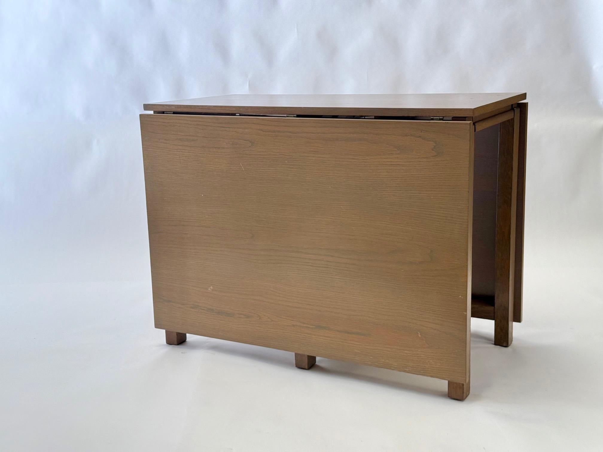 Swedish Gate Leg Table.  Refinished in Driftwood Grey.  Mid Century. Bruno Mathsson For Sale