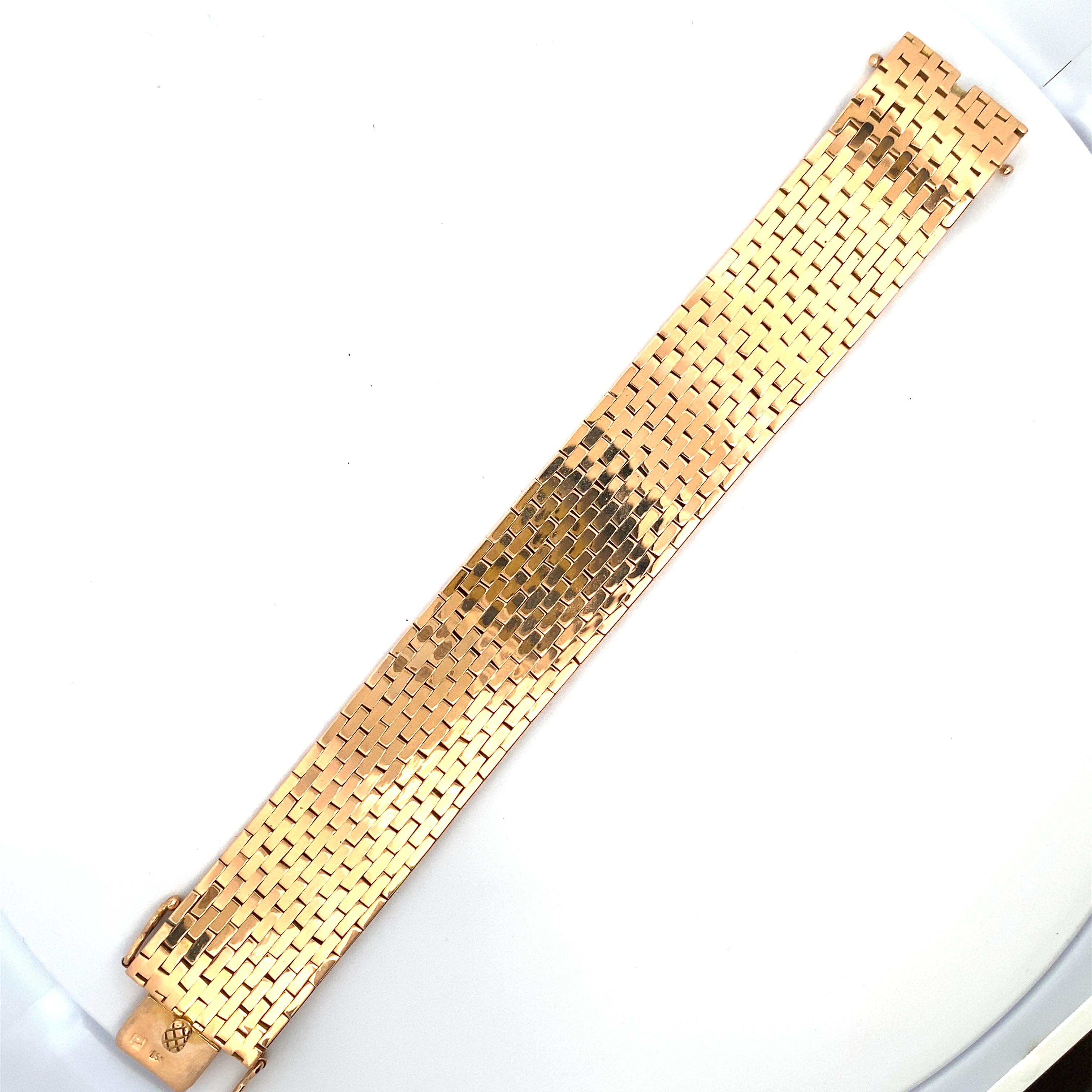 Modern Gate Link Gold Bracelet For Sale