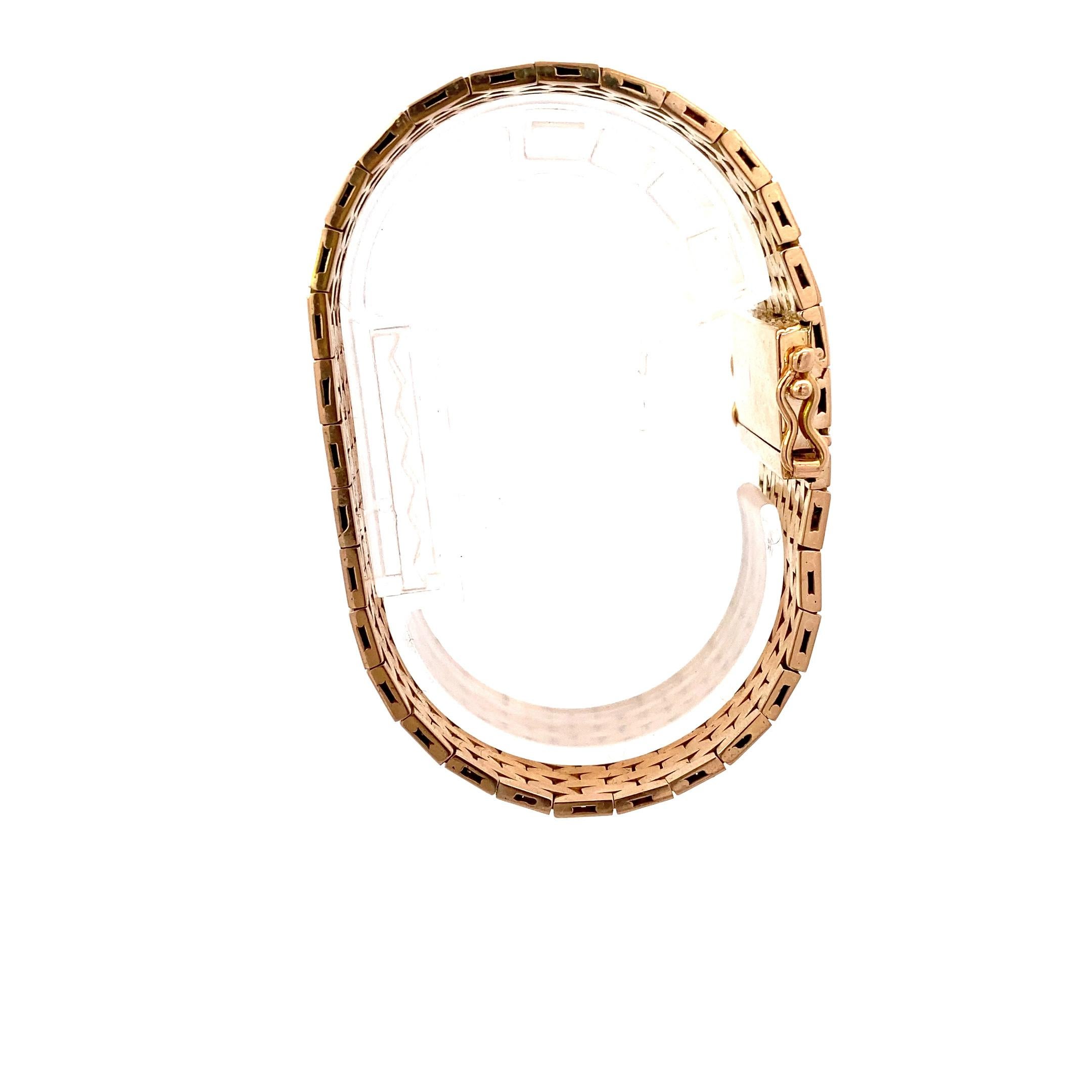 Women's or Men's Gate Link Gold Bracelet For Sale