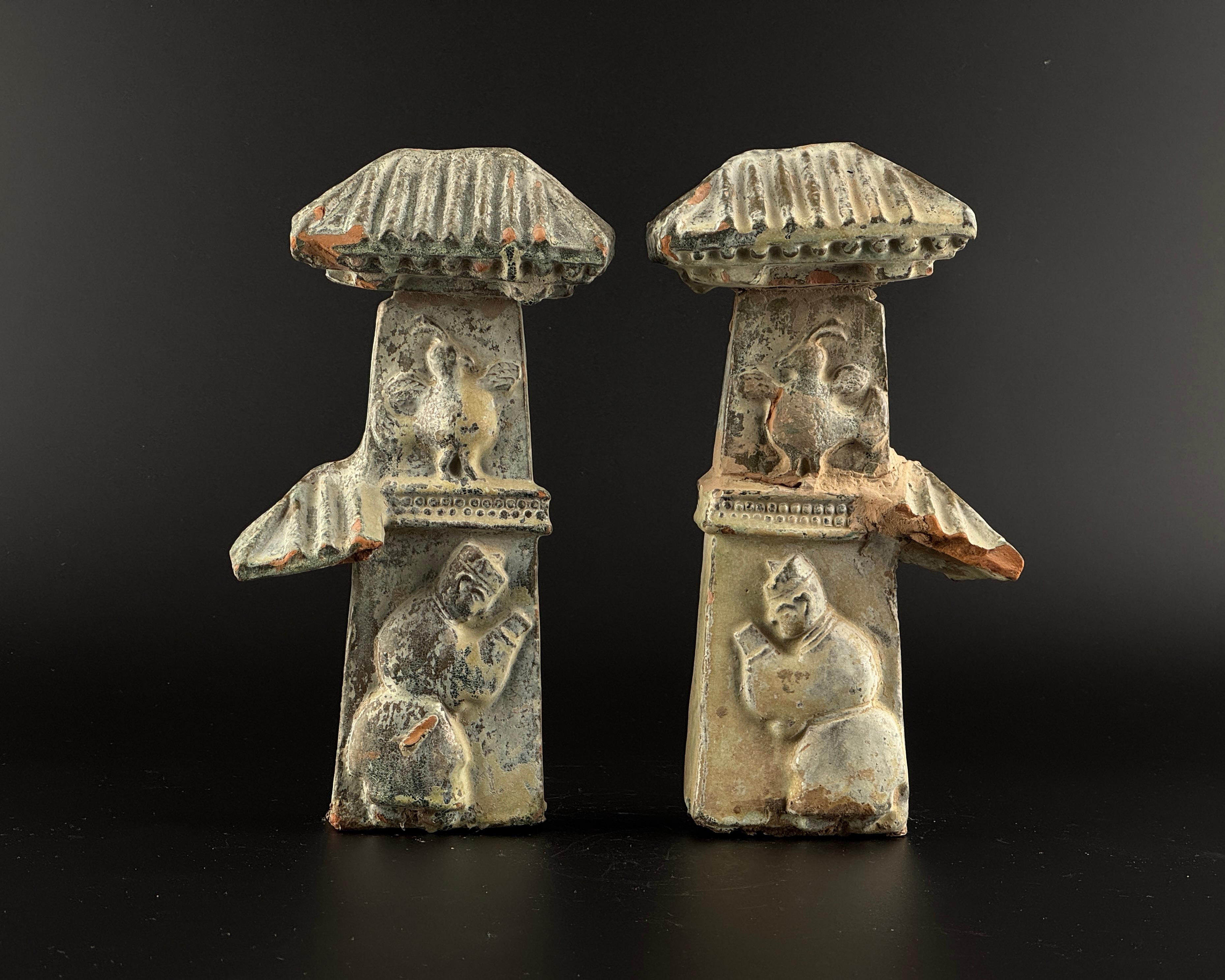 Earthenware Gate Pillar, Han Dynasty(206BC-220AD) For Sale