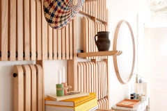 Modern Ash Wood & Steel Shelving System - Handcrafted Modular Shelves 1500 mm