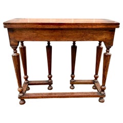 Antique Provincial English Oak Gateleg Table of Narrow Proportions with 2 Drawers