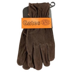 GATES Deadstock Size S Dark Brown Deer Skin Suede Gloves