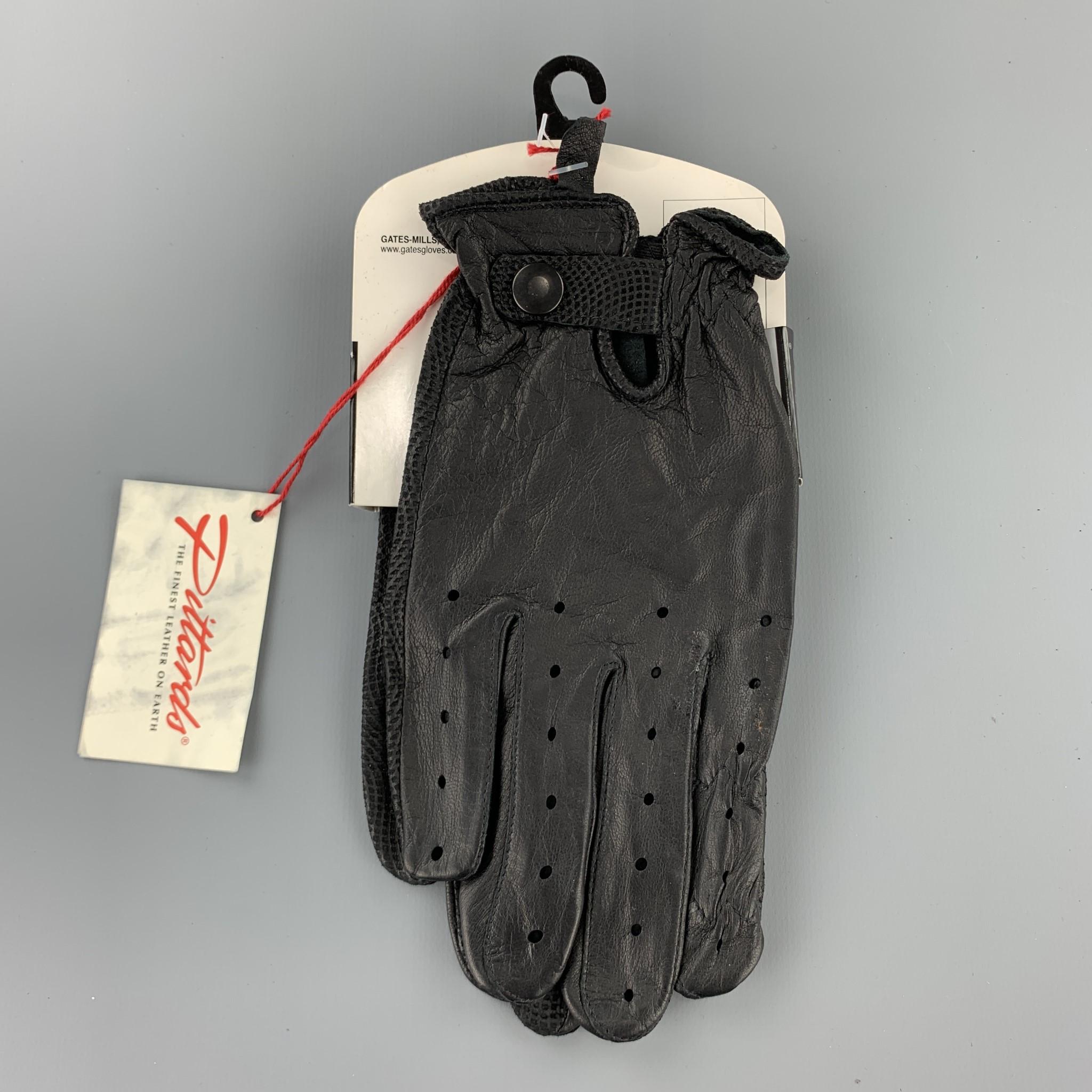 GATES Size S Black Perforated Deadstock Biker Gloves In New Condition In San Francisco, CA