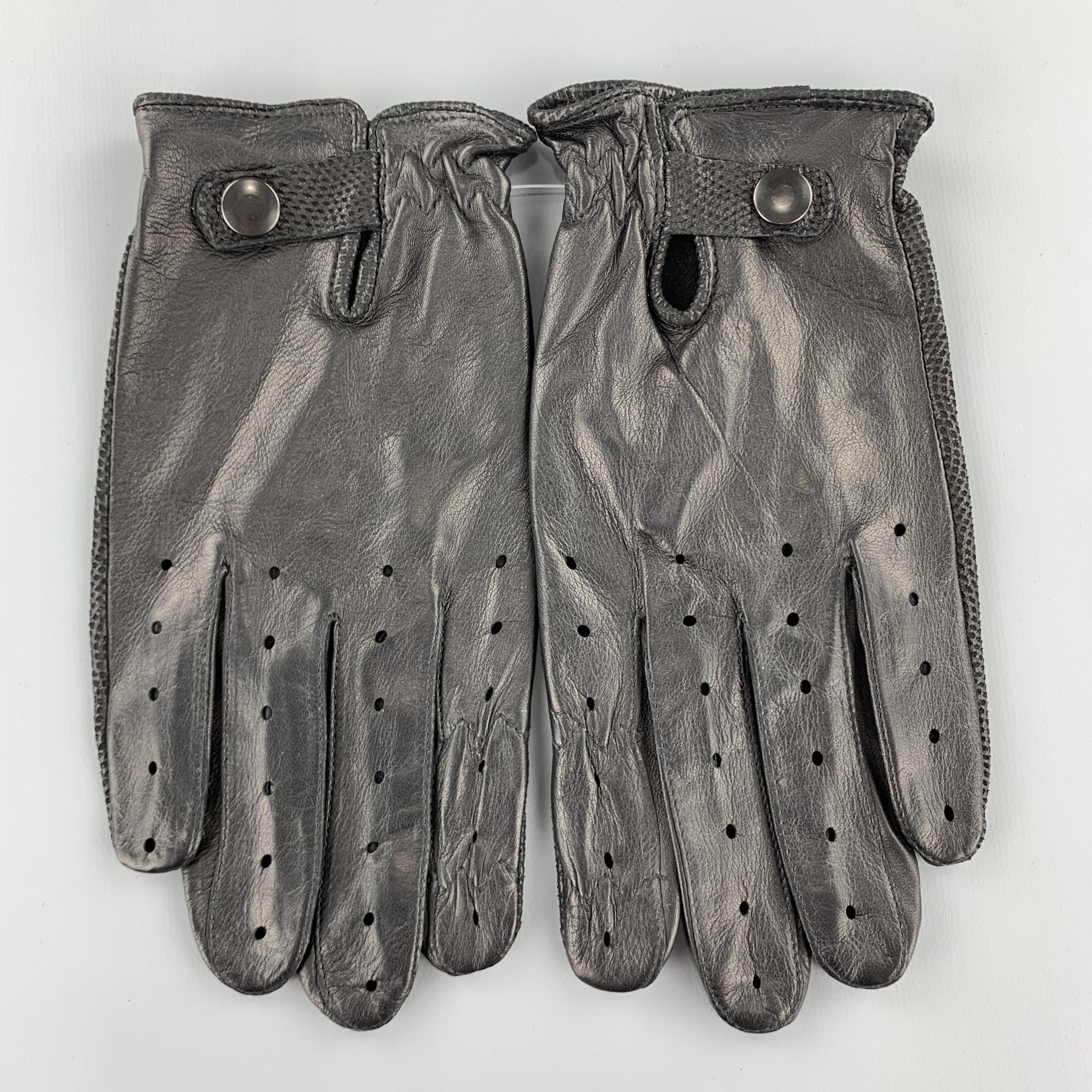 GATES Size S Black Perforated Deadstock Biker Gloves 1