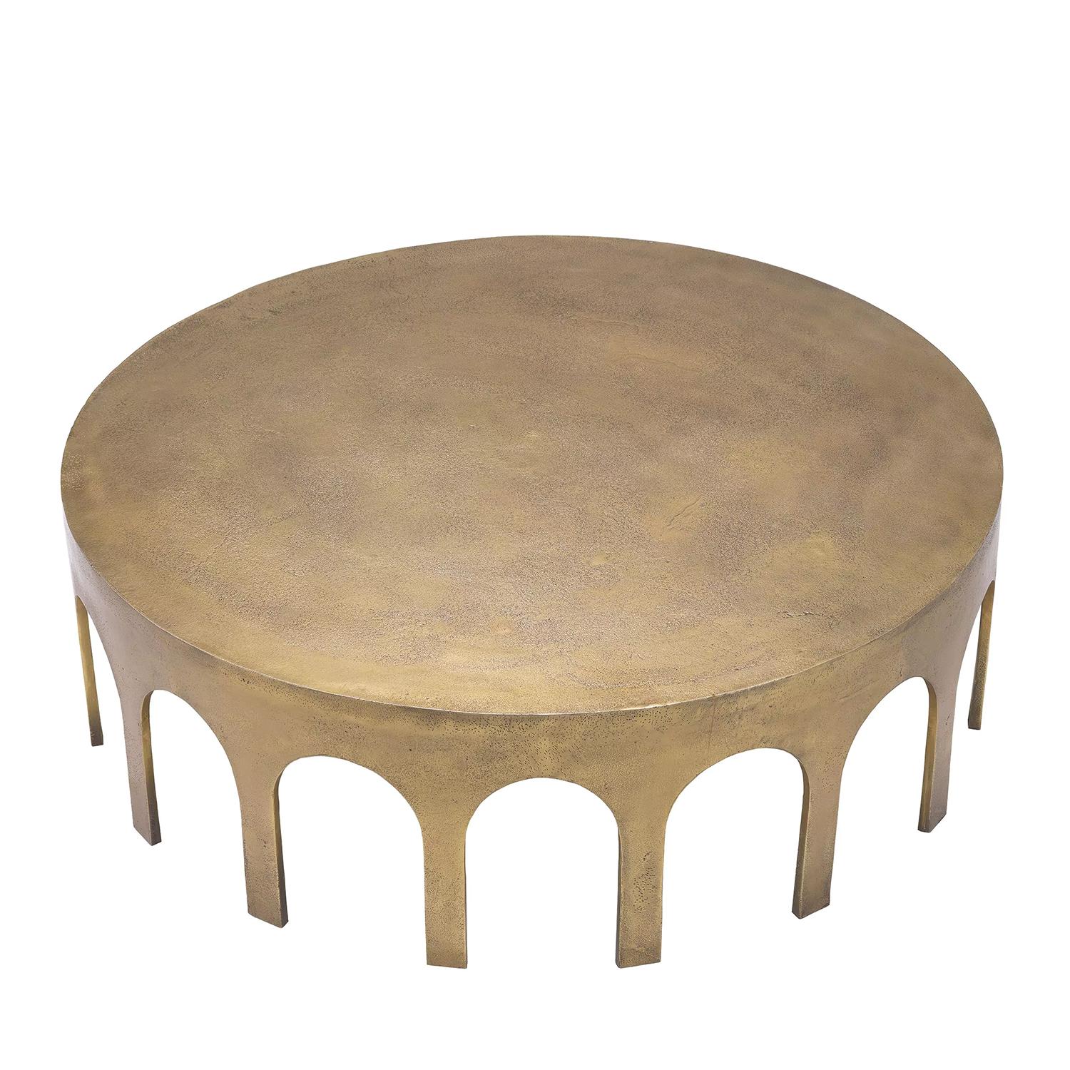 Indian Gateway Brass Coffee Table For Sale