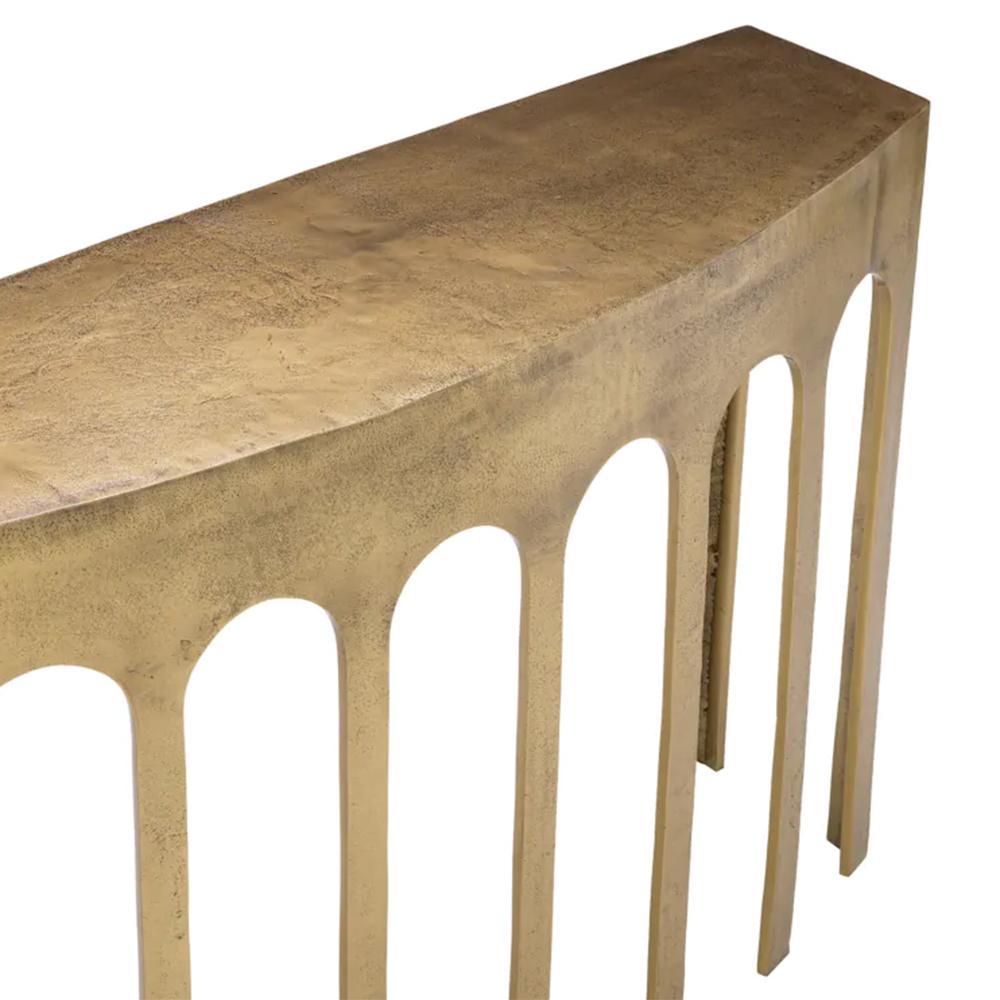 Contemporary Gateway Brass Console Table For Sale