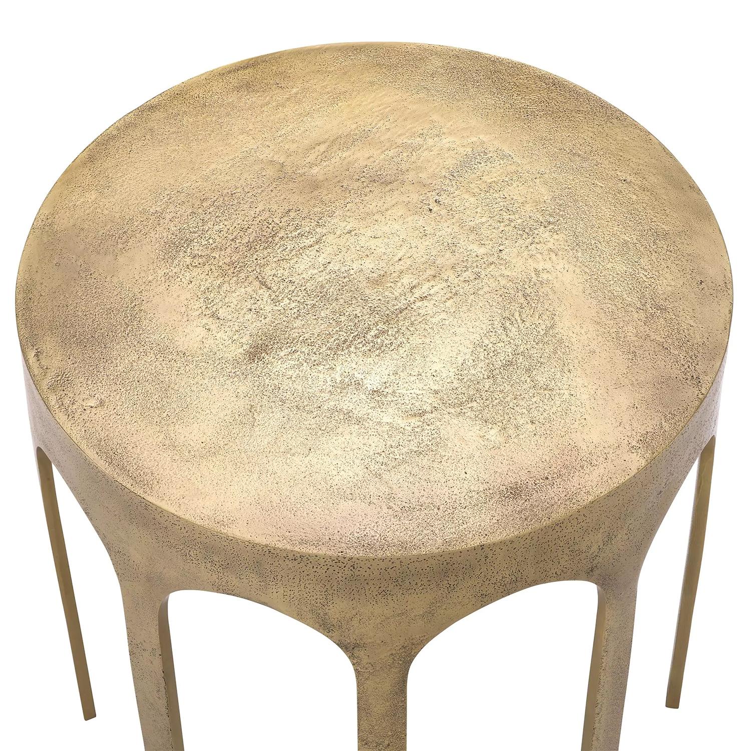 Hand-Crafted Gateway Brass Side Table For Sale