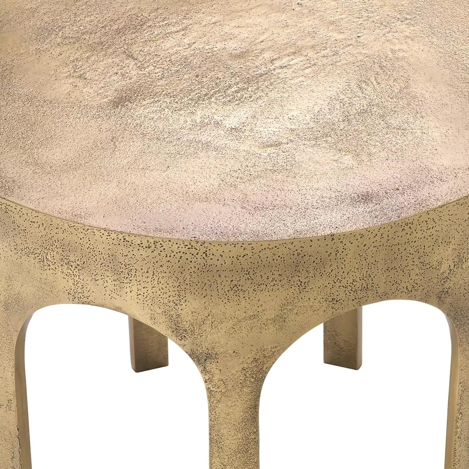 Contemporary Gateway Brass Side Table For Sale