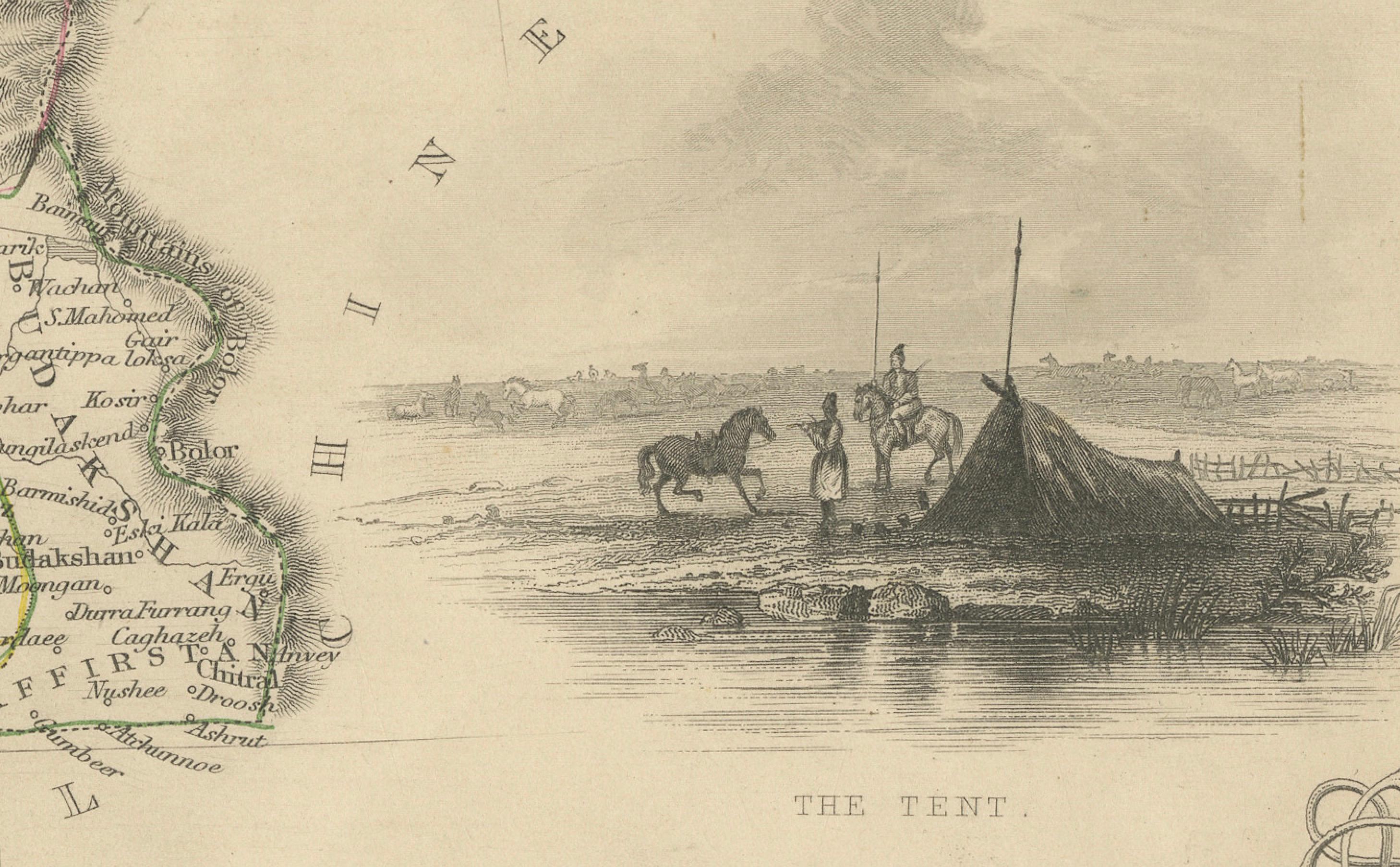 Gateway to the Steppes : Masterpiece Map of Indepent Tartary de Tallis, 1851 Bon état - En vente à Langweer, NL