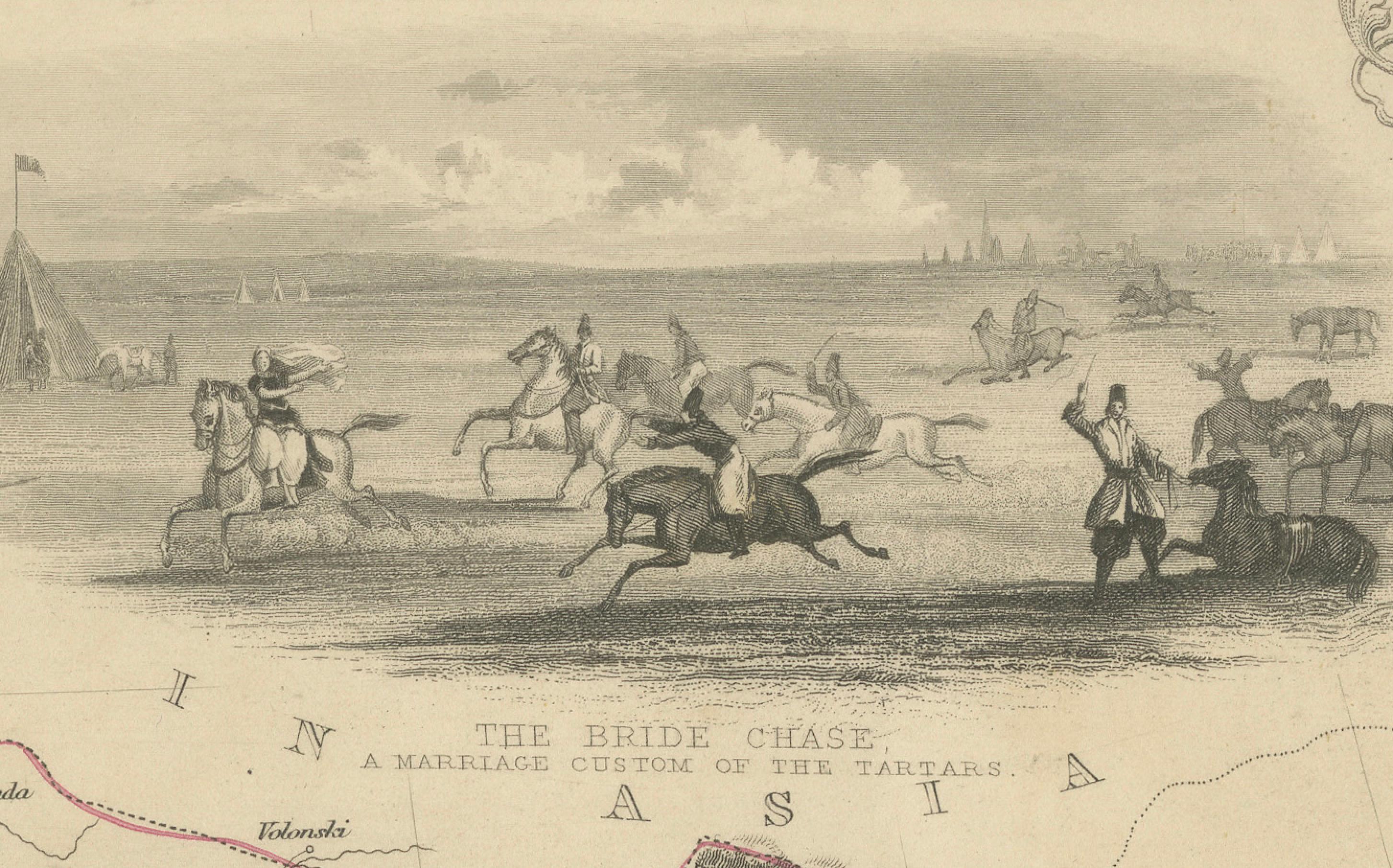 Papier Gateway to the Steppes : Masterpiece Map of Indepent Tartary de Tallis, 1851 en vente