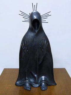 Gato De La Noche 'Night Cat' Surrealism Bronze Sculpture By Leonora Carrington