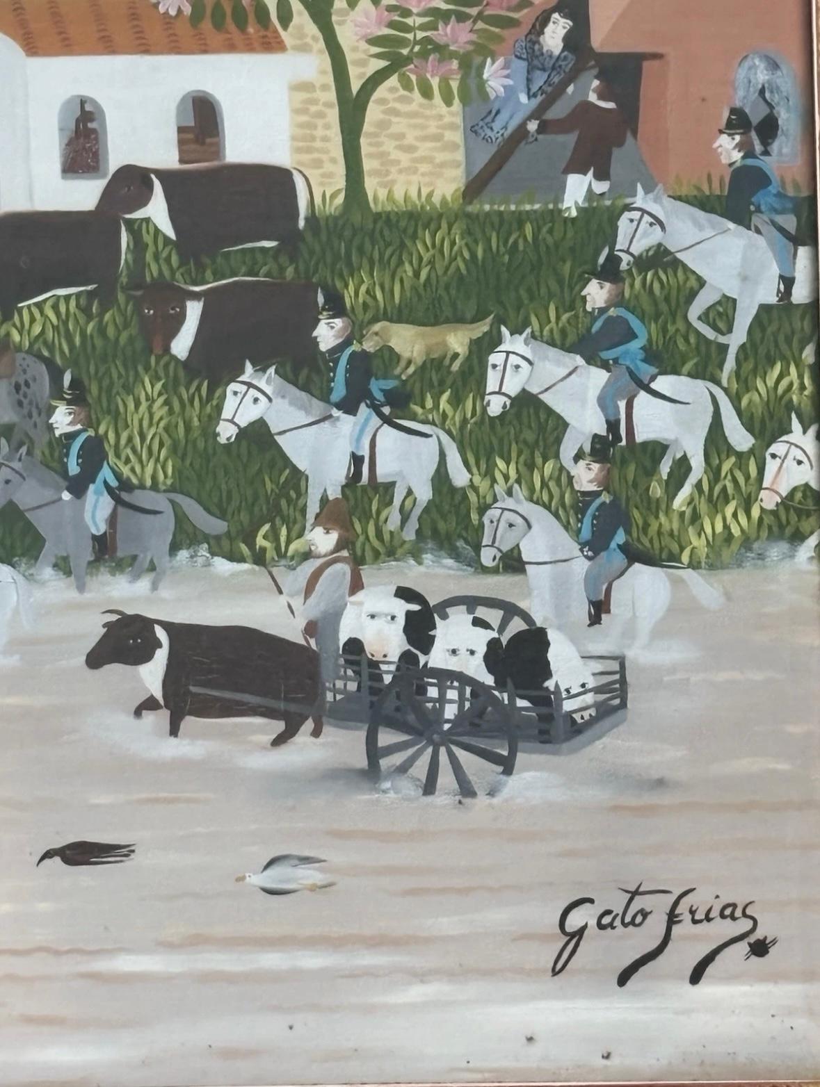 Gato Frias Olio originale su tela. Il telaio presenta usura. Il dipinto è bellissimo e molto ben fatto. Misure 48x42
