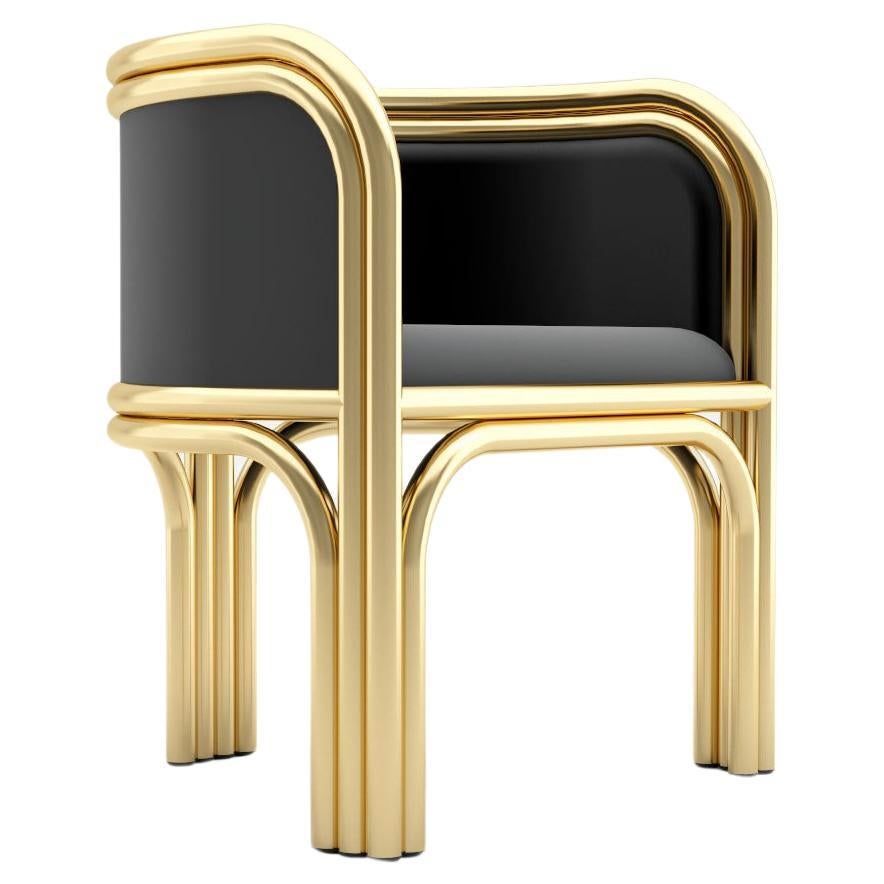 Gatsby-Stuhl – moderner Art-déco-Stuhl aus Messing und Samt