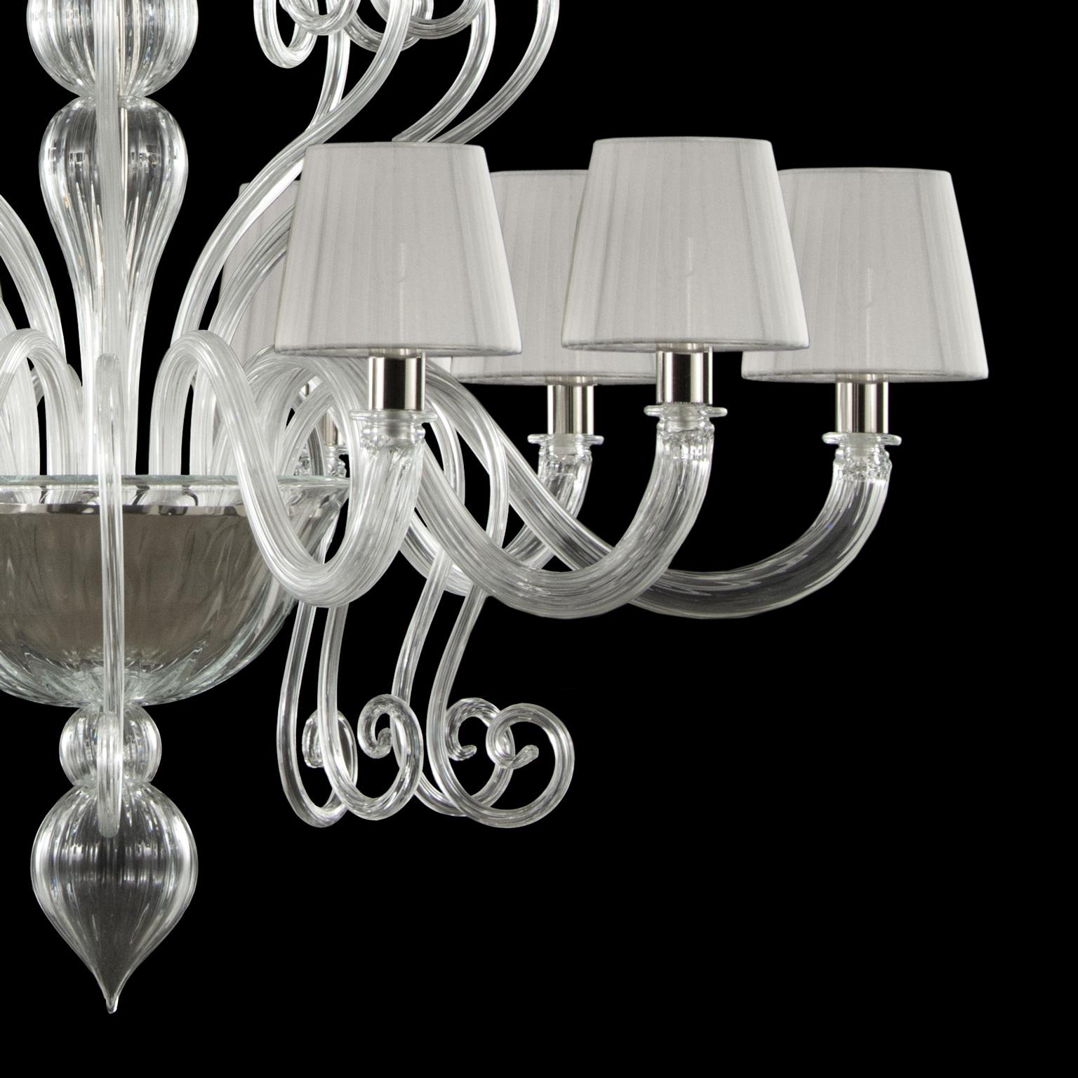 Other Artistic Chandelier 10+5 arms transparent Murano Glass Gatsby by Multiforme For Sale
