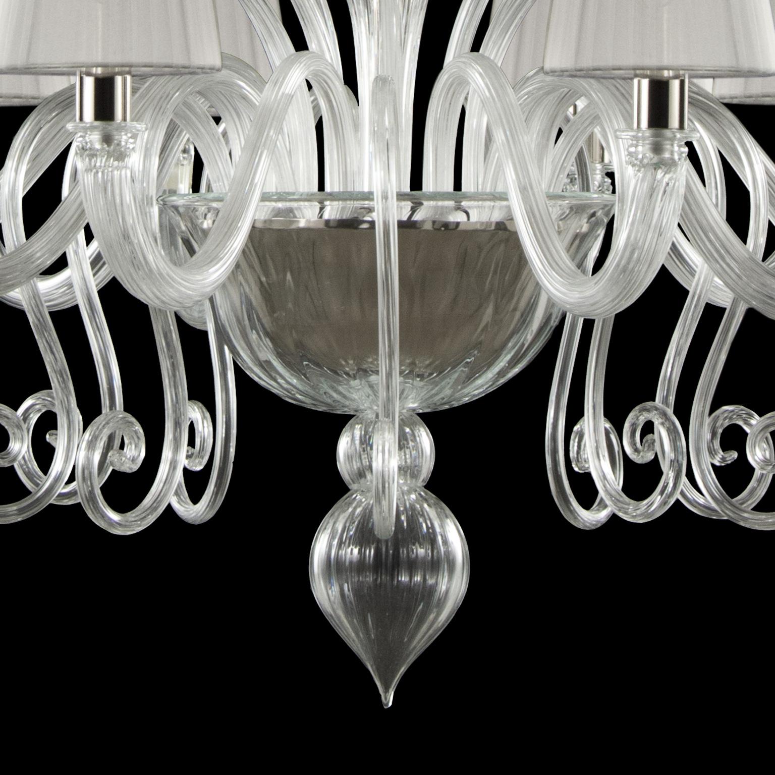Contemporary Artistic Chandelier 10+5 arms transparent Murano Glass Gatsby by Multiforme For Sale