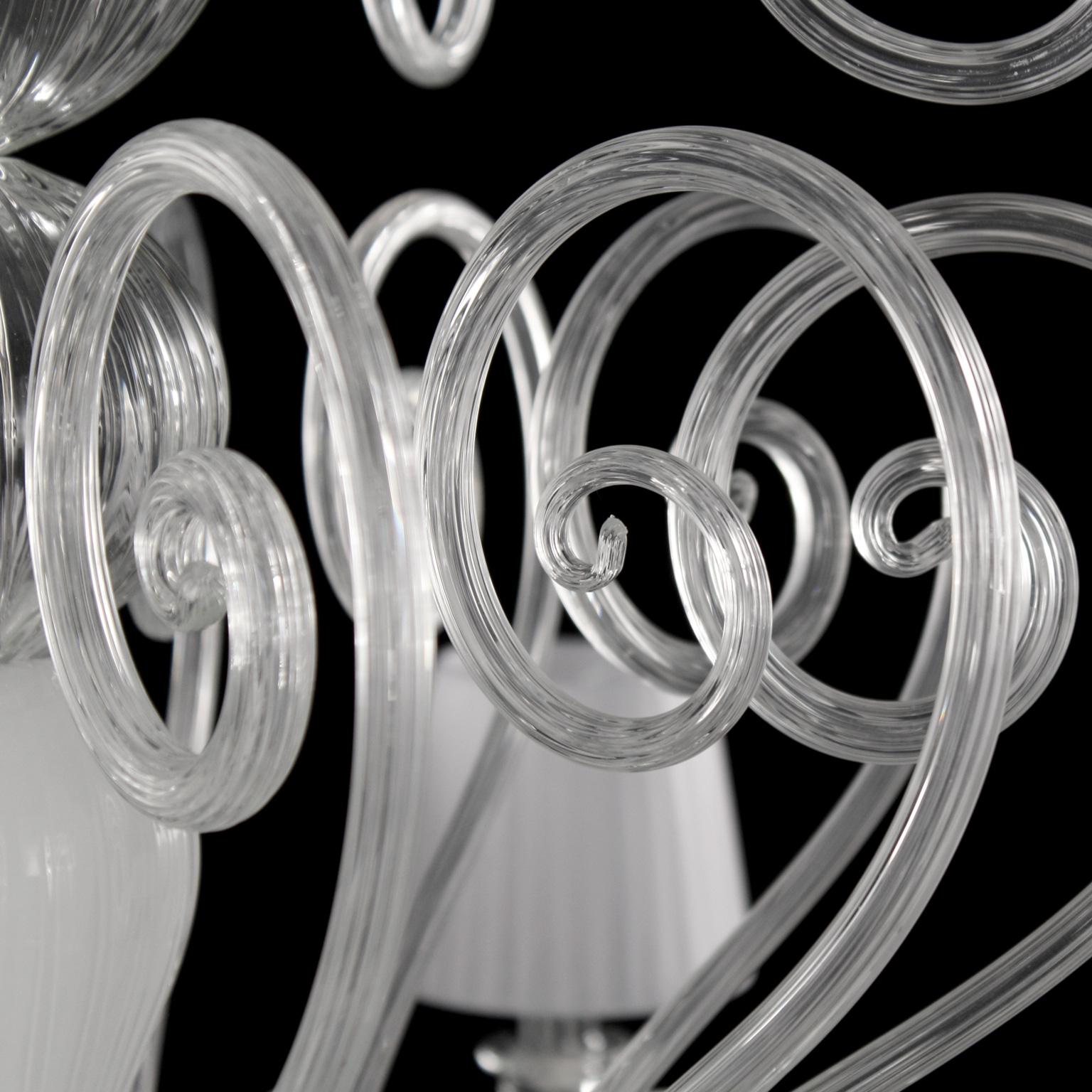 Artistic Chandelier 12+6 arms White Crystal Murano Glass Gatsby by Multiforme In New Condition For Sale In Trebaseleghe, IT