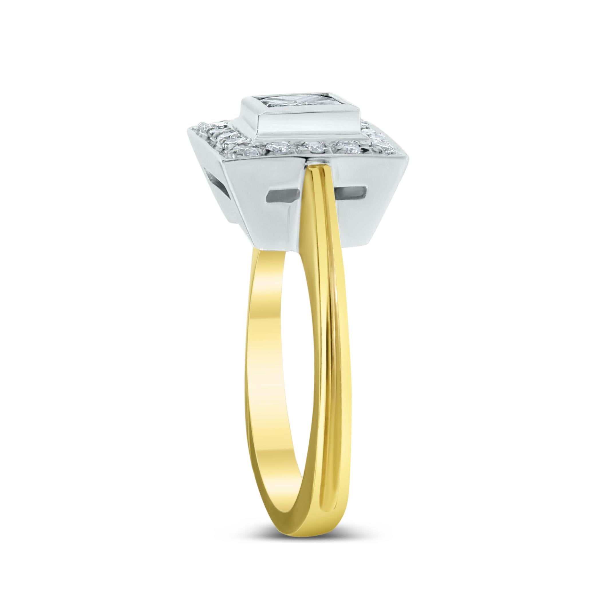 Bague de fiançailles Beauvince Gatsby en or avec diamants 0,95 carat Unisexe en vente