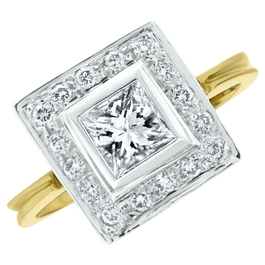 Bague de fiançailles Beauvince Gatsby en or avec diamants 0,95 carat en vente