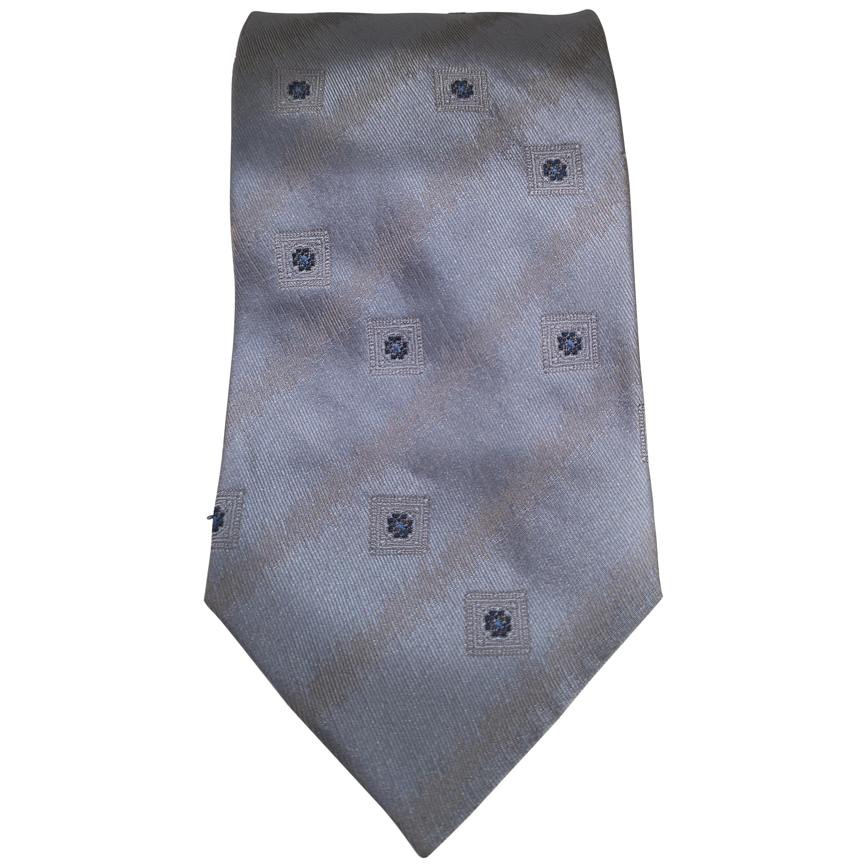 Gatsby light blue grey silk tie