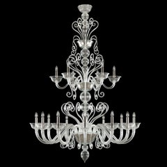 Araña 12+6 brazos Cristal de Murano Artístico Transparente Gatsby Naked by Multiforme