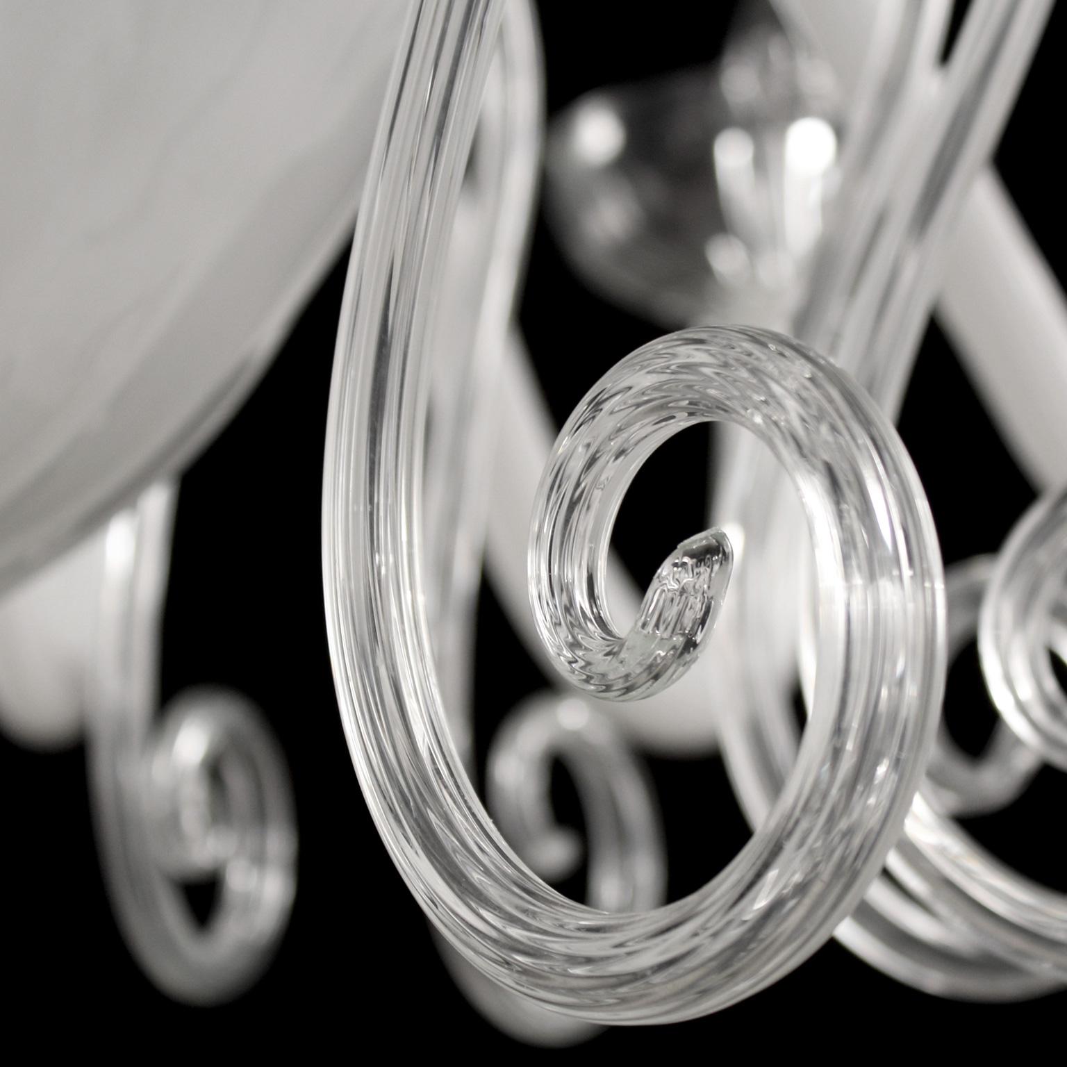 Lampadario 12+6 bracci in vetro di Murano bianco e trasparente Gatsby Naked by Multiforme In condizioni Nuovo in vendita a Trebaseleghe, IT