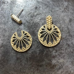 Gatsby, orecchini a ventaglio con pavé di diamanti, oro giallo 14K, 1,32 carati, Laurenti