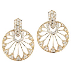 Gatsby, orecchini a ventaglio con pavé di diamanti, oro giallo 14K, 1,32 carati, Laurenti