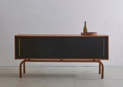 Gatsby Solid Brass Walnut Credenza by Bowen Liu