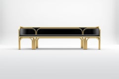 Gatsby Three Seat Sofa - Modern Handcrafted Art Deco Sofa in Brass and Velvet