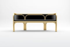 Gatsby Two Seat Sofa - Modern Handcrafted Art Deco Sofa in Brass and Velvet