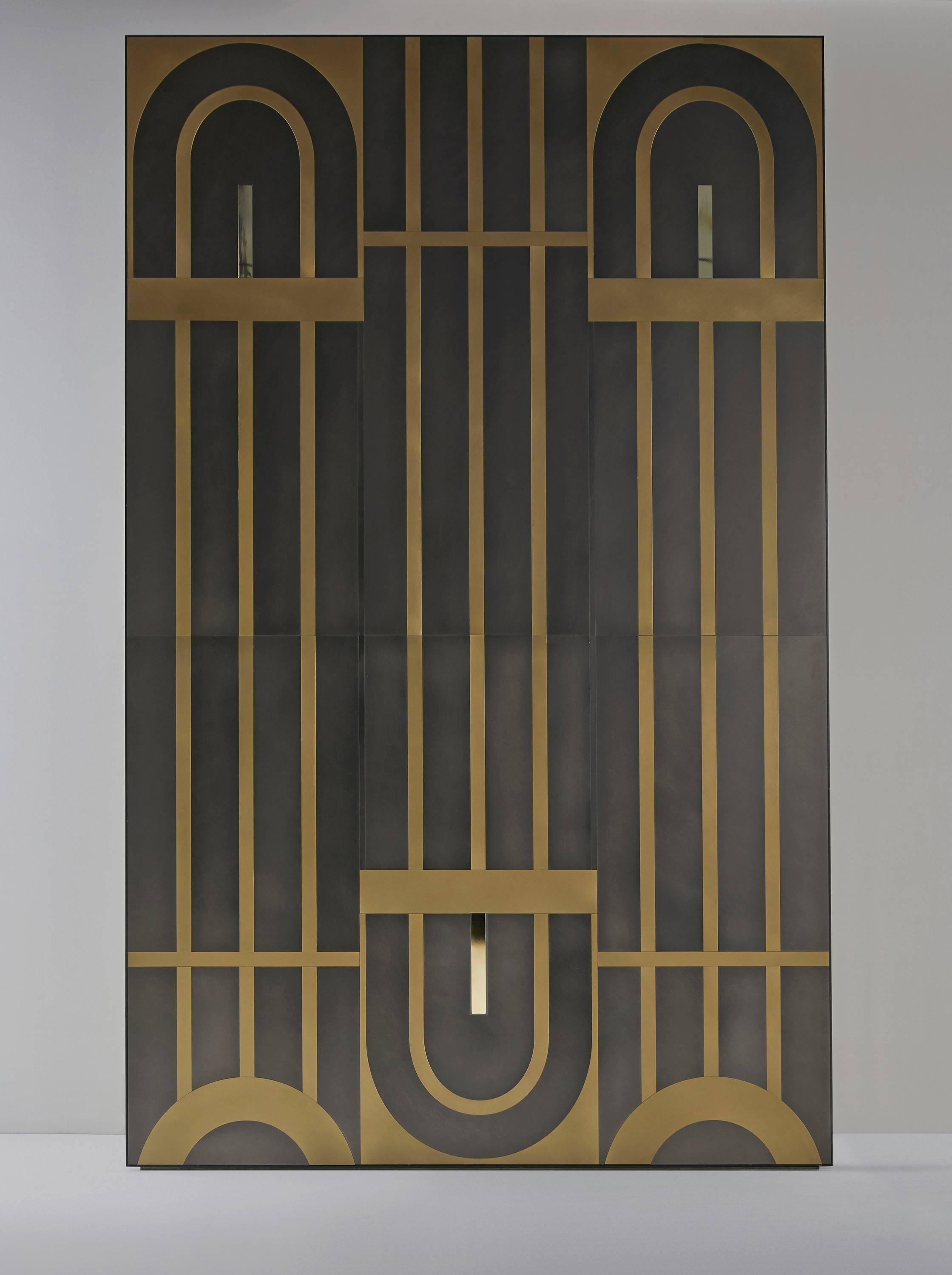 Brass Gatsby Wall Covering by Federica Biasi for Mingardo For Sale