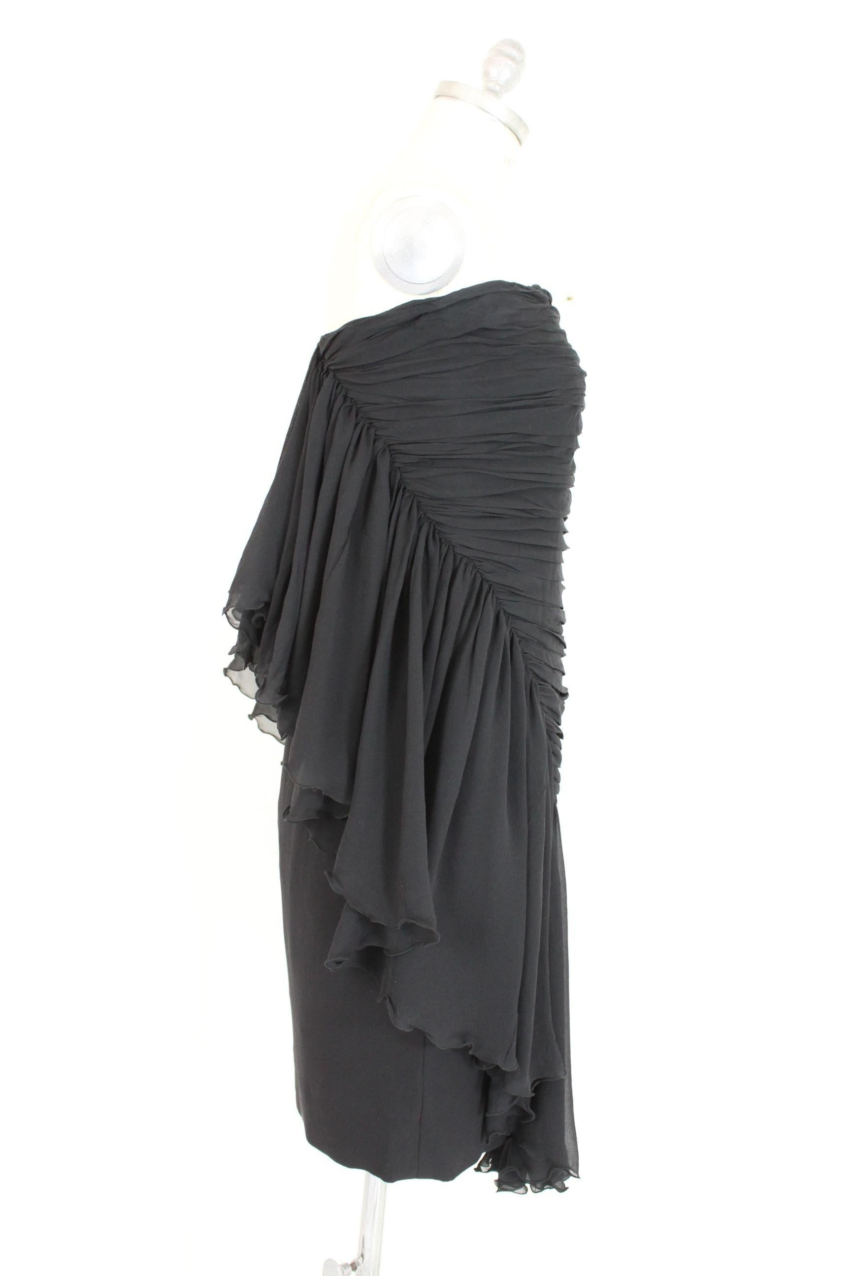 black silk sheath dress