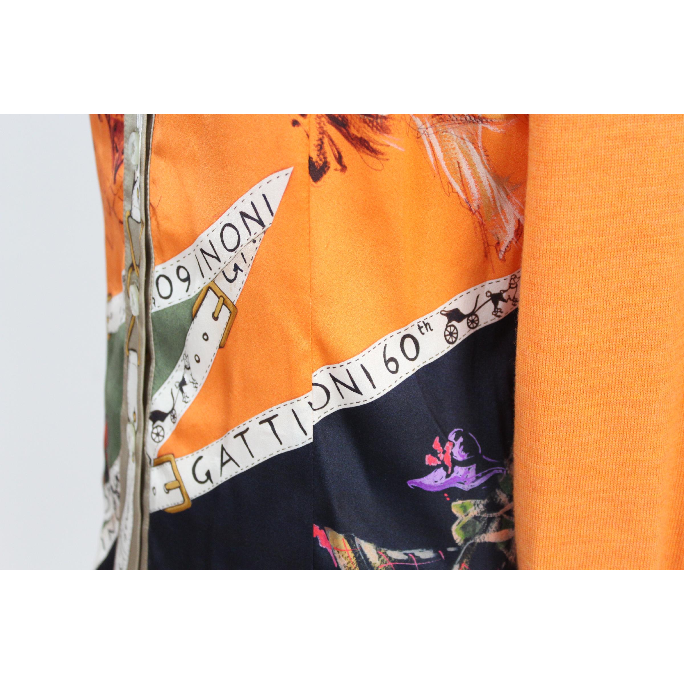Gattinoni Orange Silk Wool Baroque Shirt 1990s 3