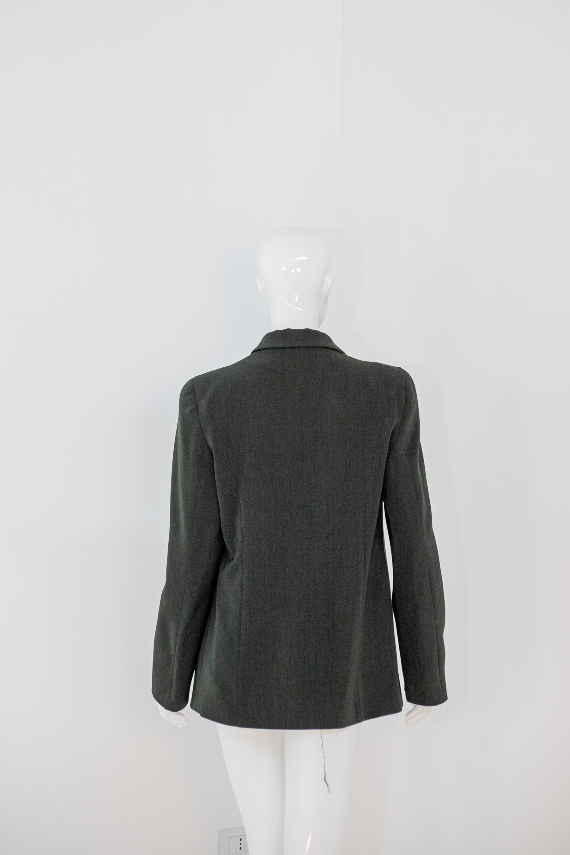Gattinoni Vintage Elegant Dark Green Wool Shirt For Sale 1