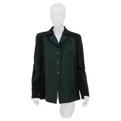 Gattinoni Elegantes dunkelgrünes Vintage-Wollhemd