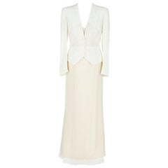 Gattinoni White Ivory Vintage Wedding Suit, 
