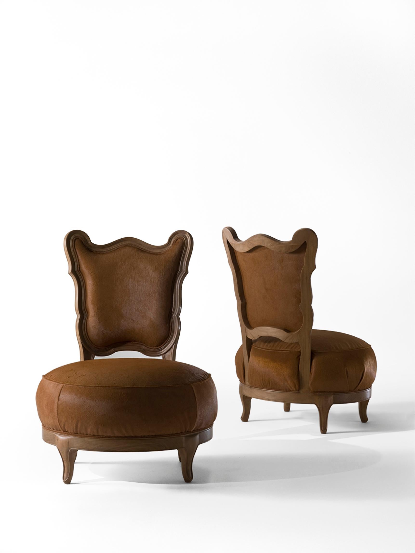 Modern Gattone - solid walnut armchair, designed by Nigel Coates For Sale
