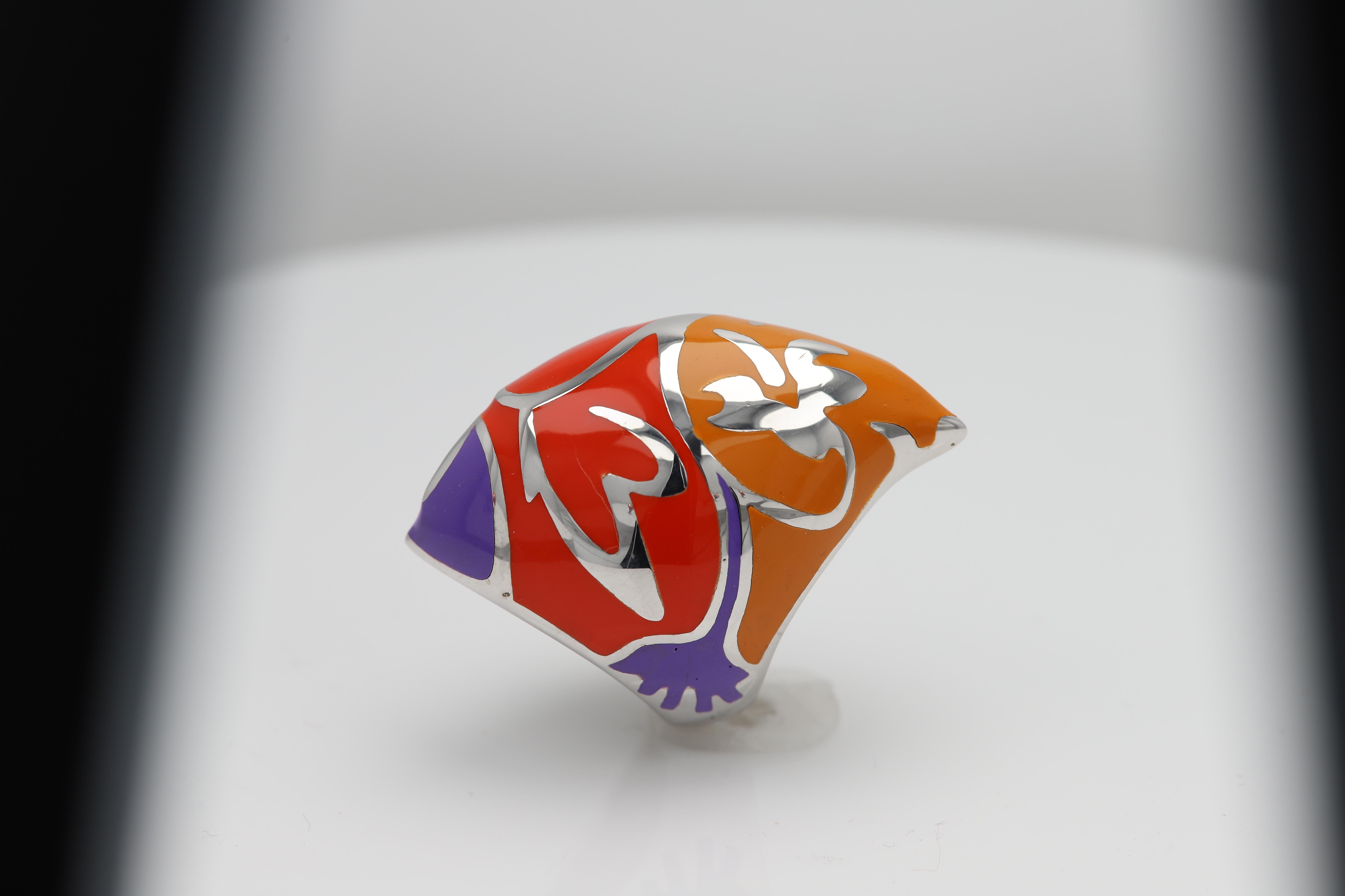 Anillo Artístico Plata de Ley famoso artista Gaudí Anillo Artístico Inspirado en Esmalte en venta 6