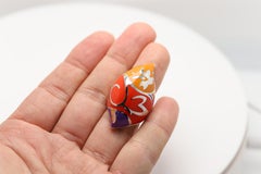 Art Ring Sterling Silver famous artist Gaudi Enamel Inspired Artistic Ring