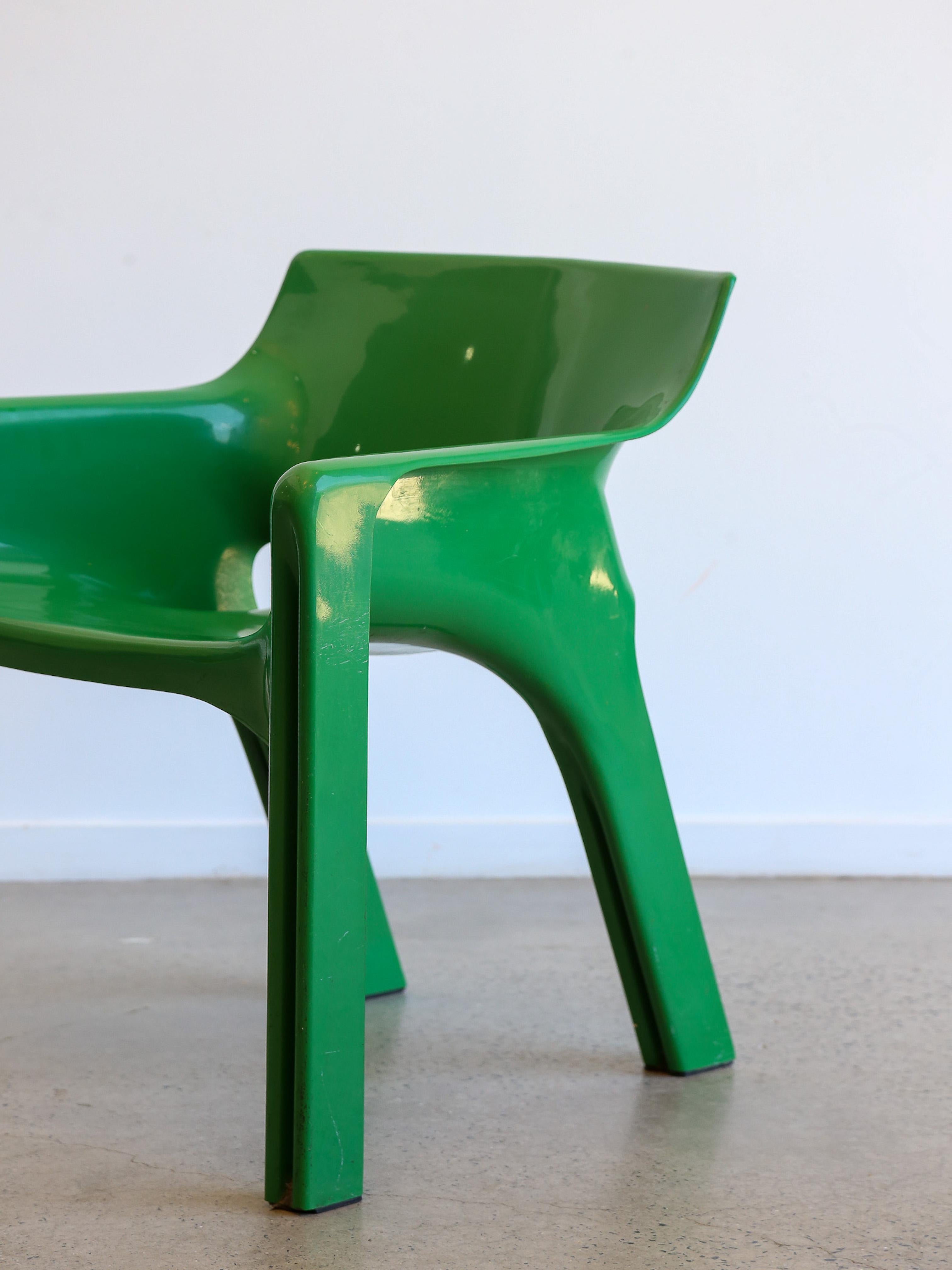 Plastic Gaudi Green Chair by Vico Magistretti for Artemide 1970s