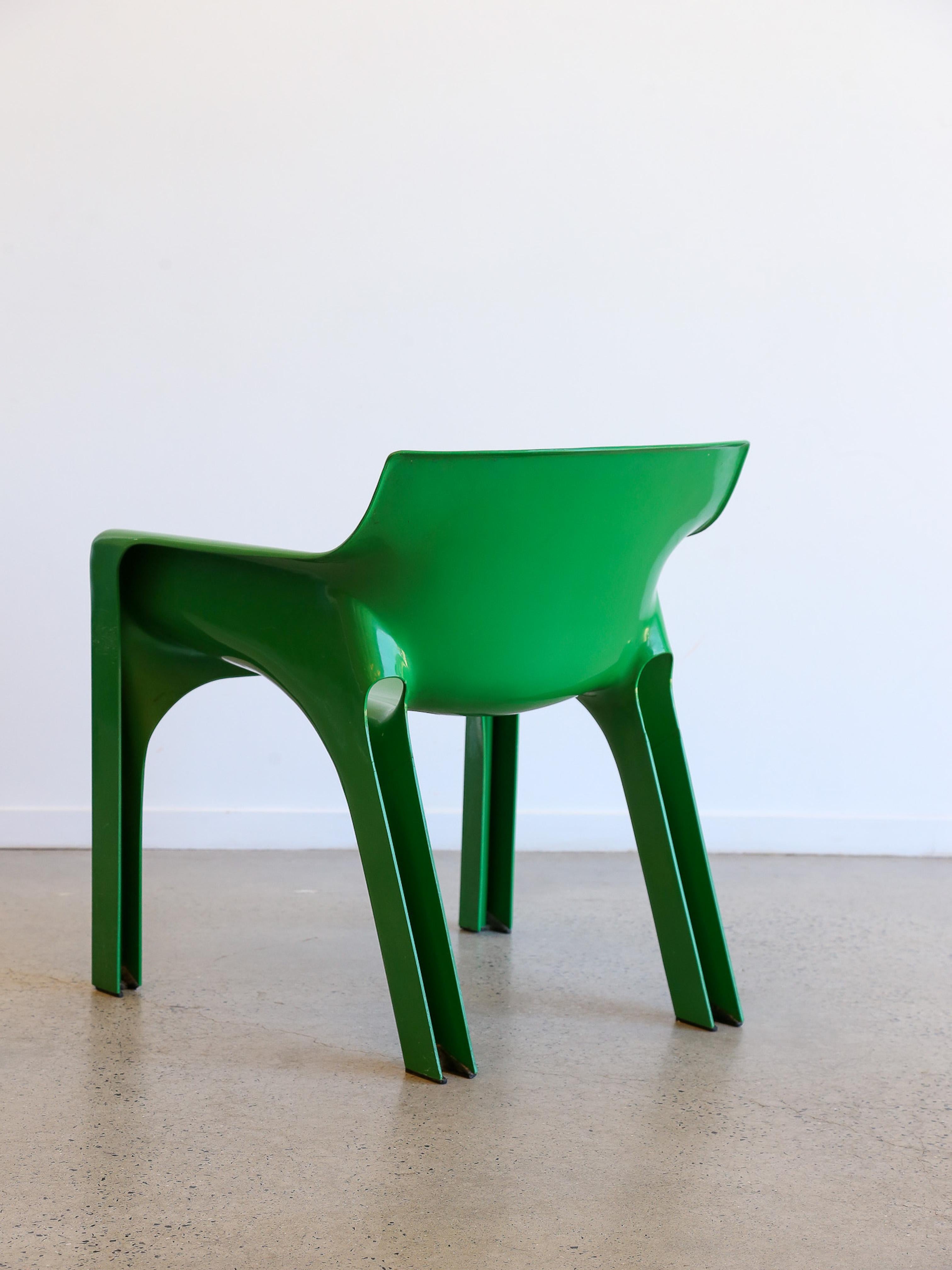 Italian Gaudi Green Chair by Vico Magistretti for Artemide 1970s