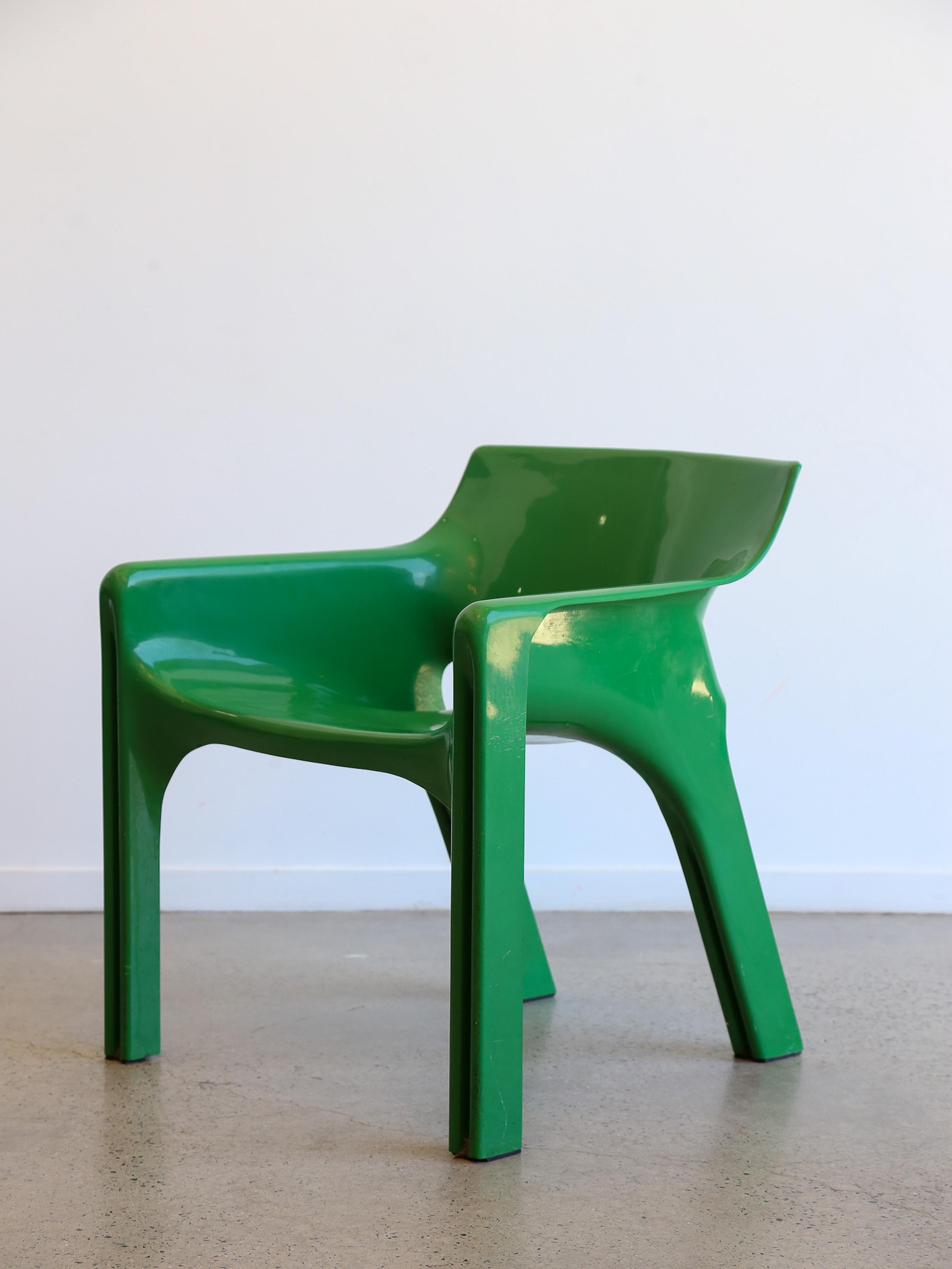 Late 20th Century Gaudi Green Chair by Vico Magistretti for Artemide 1970s
