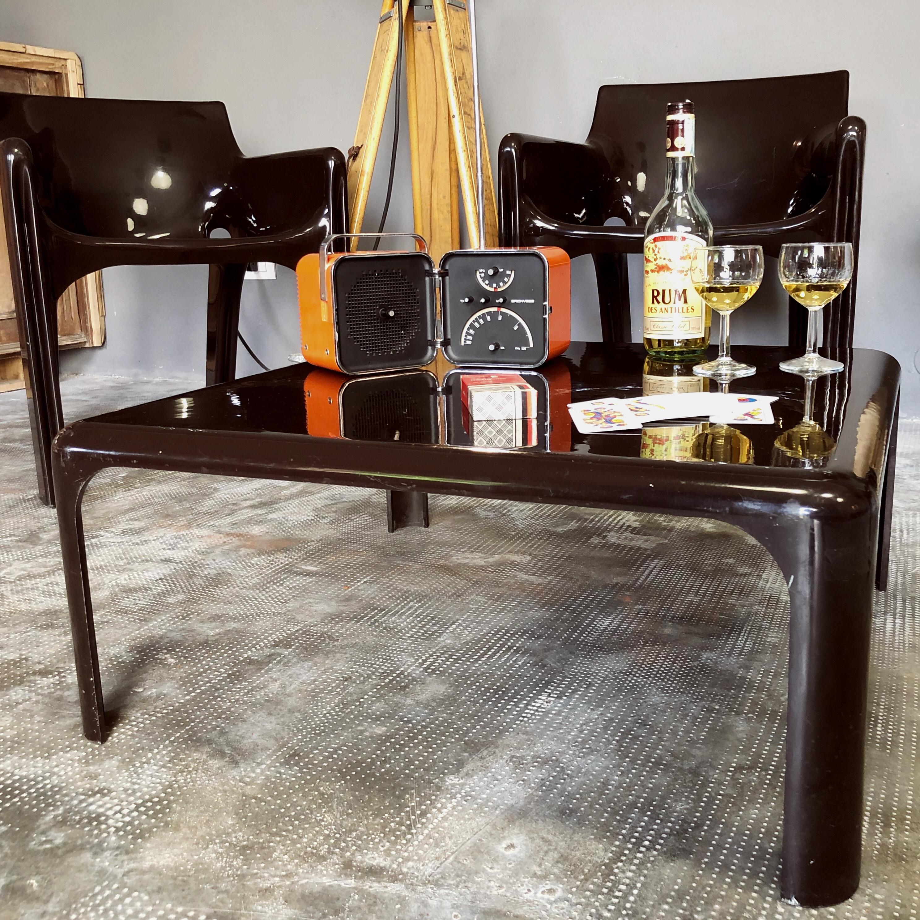 Gaudì Space Age Brown Wohnzimmerset von Vico Magistretti für Artemide, 1974 im Angebot 3
