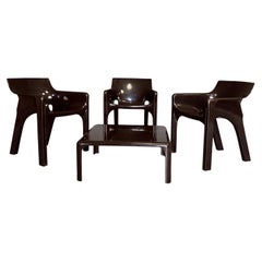 Gaudì Space Age Brown Living Room Set by Vico Magistretti for Artemide, 1974