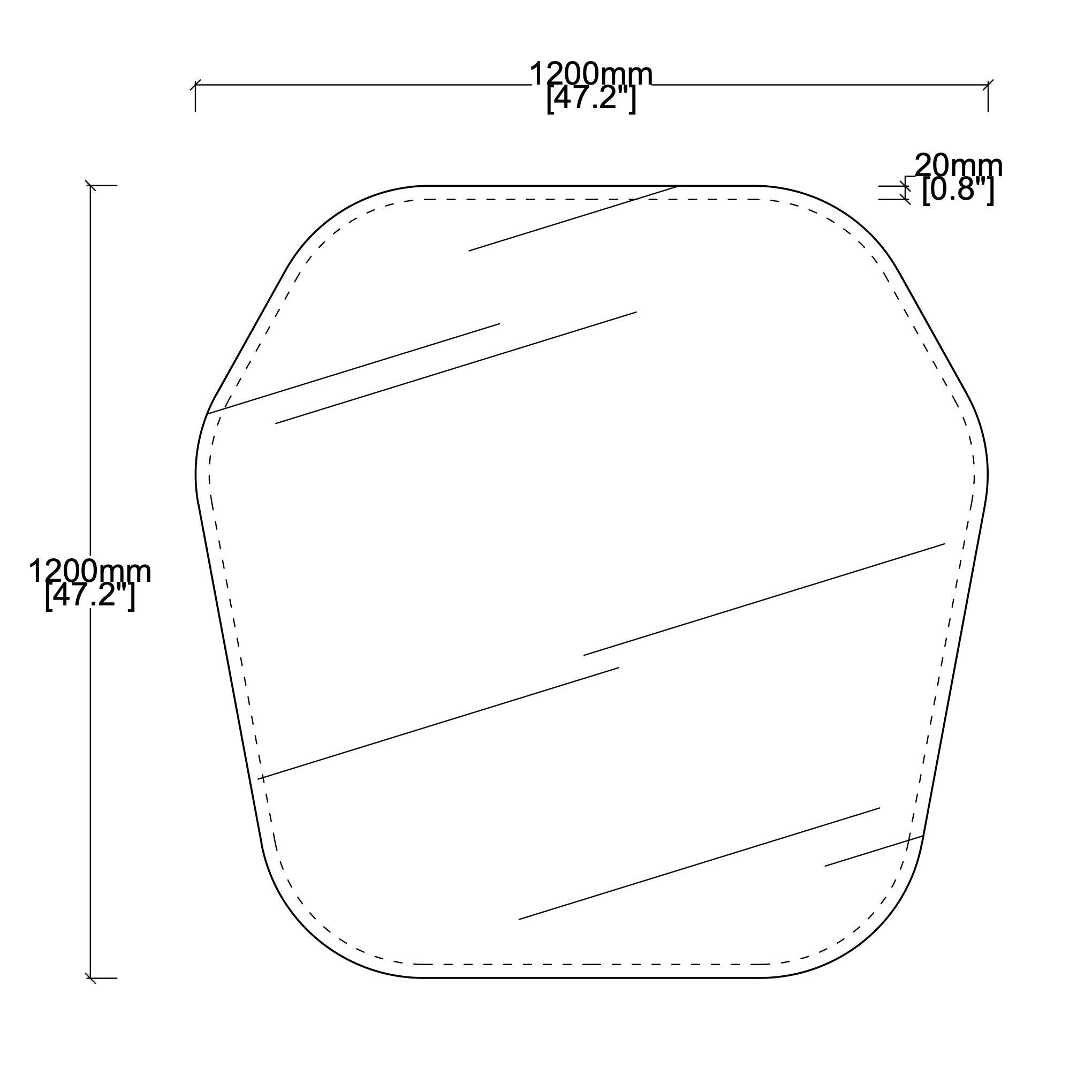 Miroir biseauté à trumeau Pentagon, cadre patine bronze Handcraft en vente 3