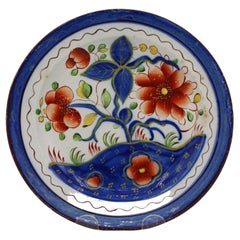 Circa 1810 Gaudy Dutch Pearlware "Sunflower" Pattern Plate, English