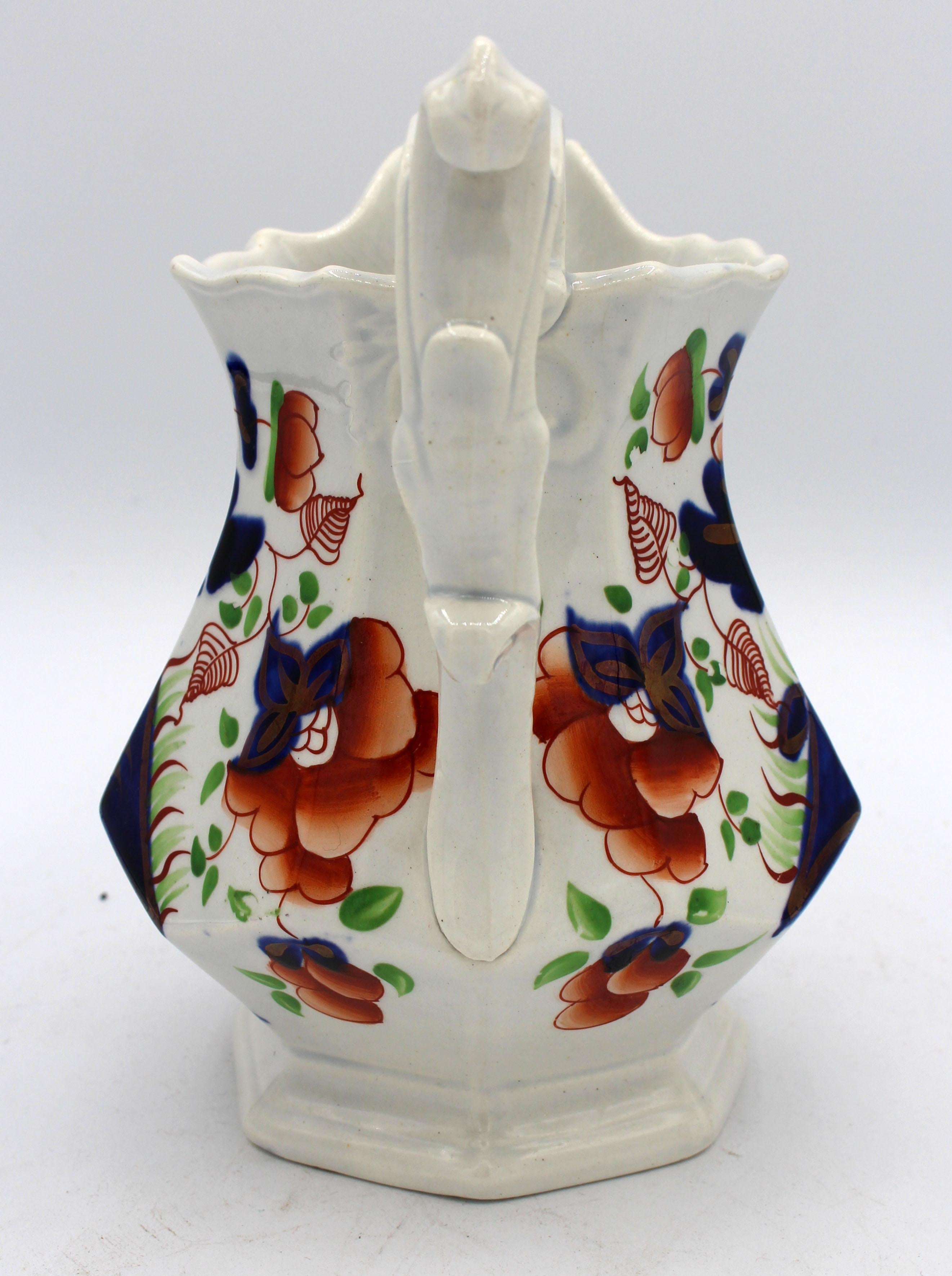 Gaudy Welsh 7-Sided Jug, C. 1850, 