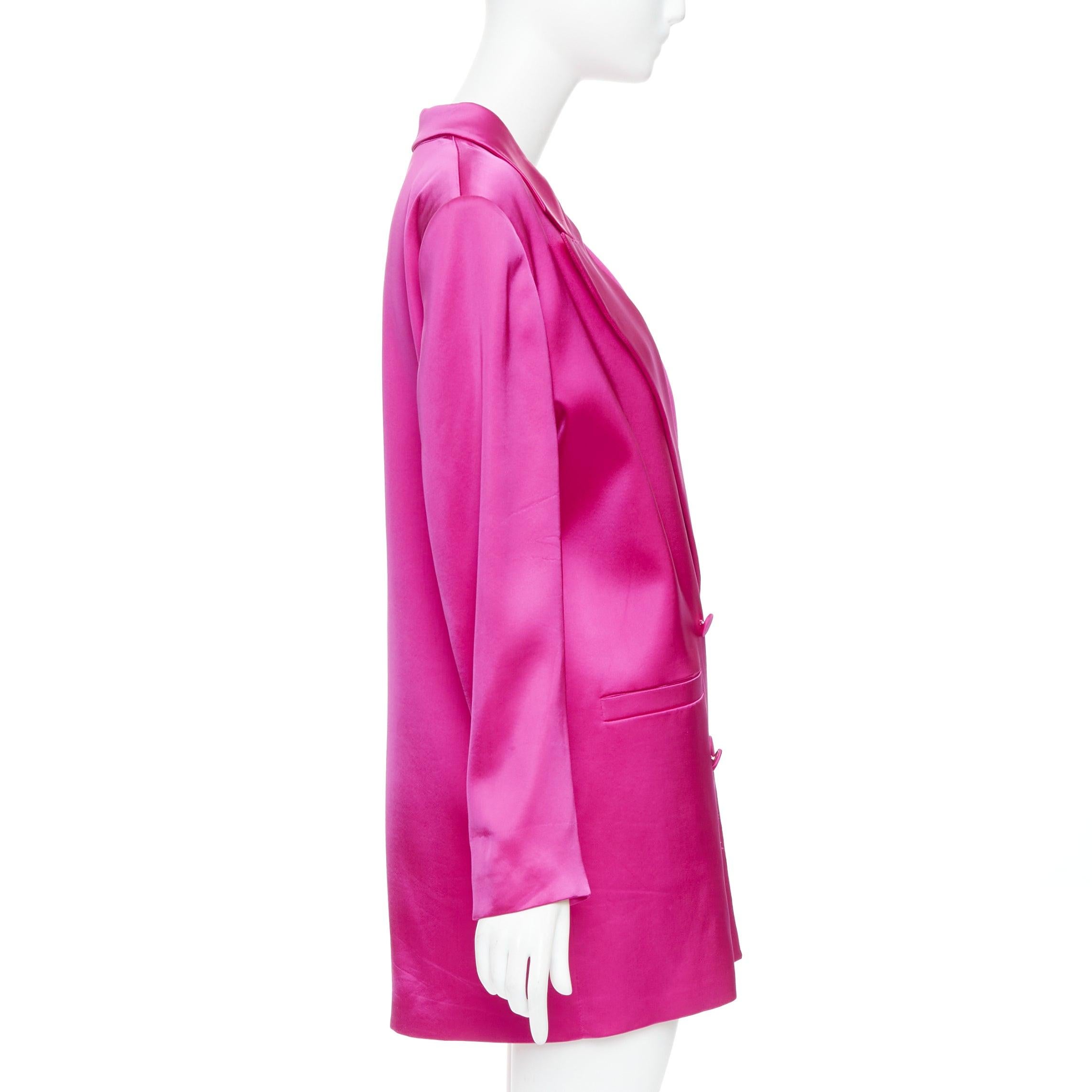 GAUGE81 M-One blazer long à double boutonnage en viscose mélangée rose fuschia M Pour femmes en vente
