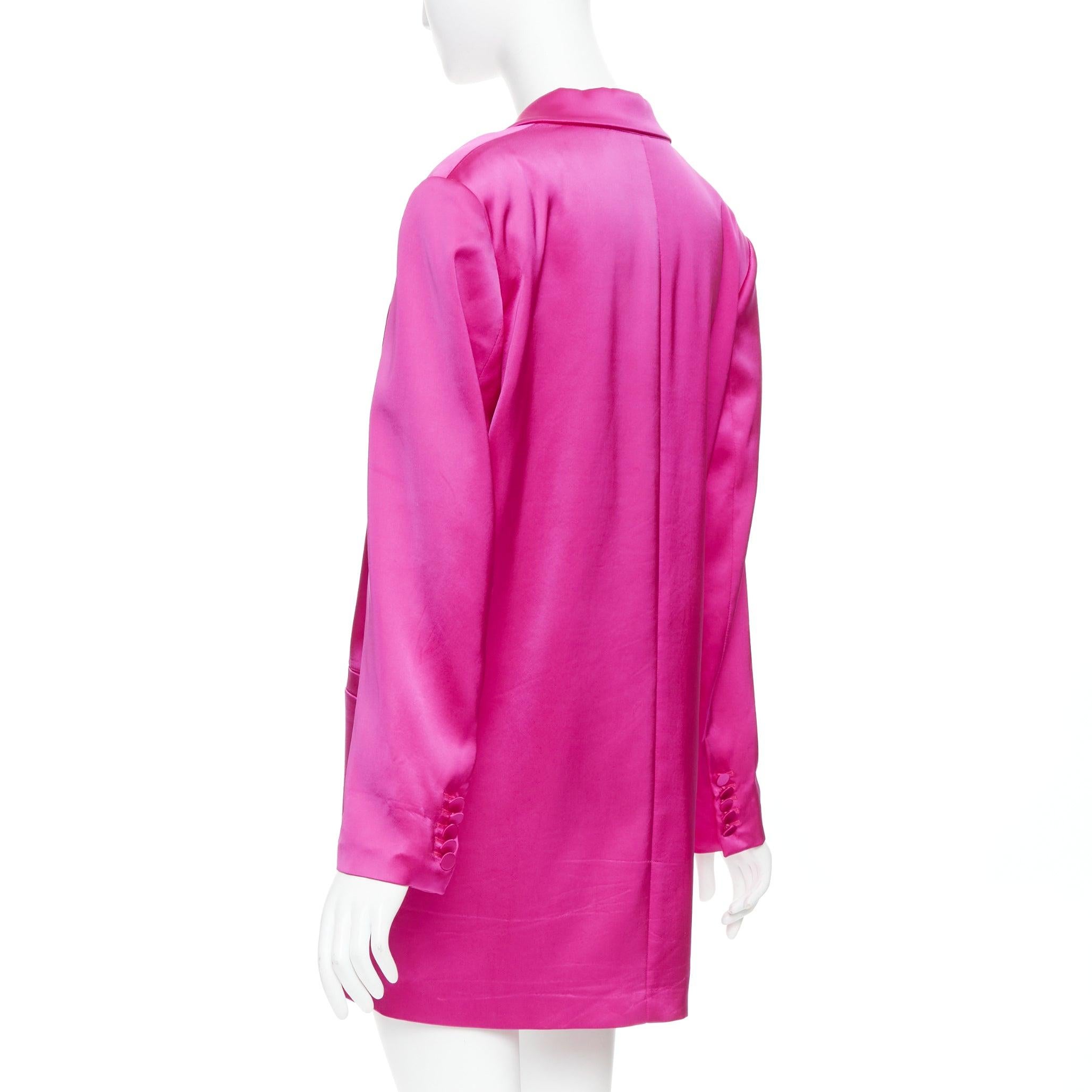 GAUGE81 M-One blazer long à double boutonnage en viscose mélangée rose fuschia M en vente 2